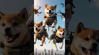 Aksi Epik Shiba Hero Terbang Bersama Drone cuteanimals marvel animasisuperhero [upl. by Noremak336]