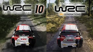 WRC 10 vs WRC Generations  Direct Comparison [upl. by Ennavoj]