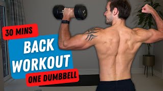 ONE DUMBBELL BACK WORKOUT to Build Muscle amp Strength  30 Mins  All levels [upl. by Yanehs]