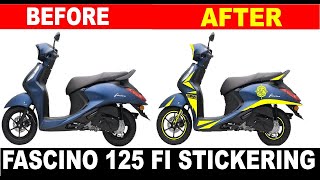 FASCINO 125 FI STICKER MODIFIED FASCINO YAMAHA NEW STICKER [upl. by Acirt64]