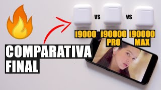 i9000 🤔vs i90000 PRO 🤔vs i90000 MAX comparativa definitiva de clones de AirPods 2 [upl. by Nottus492]