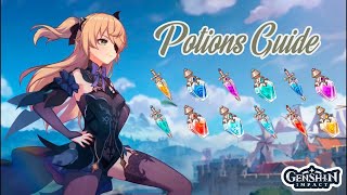 Genshin Impact  Potions Guide  How to Get Crafting materials [upl. by Nosahc942]