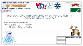 221DT30  BIÊN SOẠN GIÁO TRÌNH BÀI GIẢNG VÀ BÀI TẬP CHO MÔN THÍ NGHIỆM ĐO LƯỜNG NÂNG CAO [upl. by Niloc]