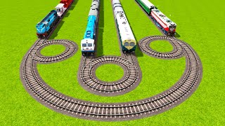 HIGH SPEED TRAINS CROSSING ON TRIPLE 360° DIGREE CIRCULAR RAILROAD TRACKS⭕⭕⭕ Train simulator 2024 [upl. by Yaya]