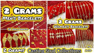 2 Grams Mens amp Womens New Arrivals Trendy Bracelets 2 Grams Casting Studs Navaratnajewellers [upl. by Suckram]