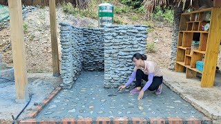 How to build a bathroom floor with stone and cement  farm building  Chuc Thi Hong [upl. by Runkel113]