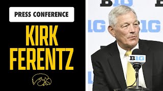 Iowa head coach Kirk Ferentz’s side podium media session at Big Ten Media Days in Indy I GBR [upl. by Ayanej]