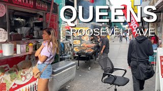 NEW YORK CITY Walking Tour 4K  QUEENS  ROOSEVELT AVENUE [upl. by Howe]