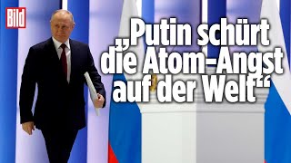 PutinsPropagandaRede zum Kriegsjahrestag l Kommentar von Julian Röpcke [upl. by Nanda349]