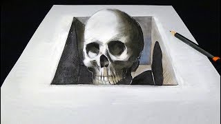 Skull in the Hole  Drawing 3D Skull Illusion  Vamos [upl. by Loise860]