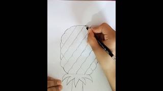 Pineapple drawing easy art video drawing shorts [upl. by Ttihw]