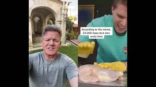 Gordon Ramsay reacts to cooking chicken by slapping it [upl. by Bernadene]