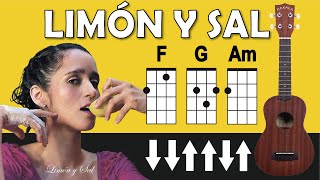 Limón y sal en Ukelele con Acordes  Rasgueo Tutorial Ukelele [upl. by Ziul]