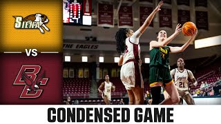 Siena vs Boston College Condensed Game  202324 ACC Women’s Basketball [upl. by Cortie]