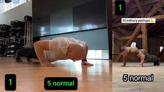 Military Pushup Challenge Destroyed By 59 Year Old Civilian [upl. by Fonz301]