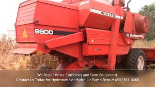 White Combine  Farm Equipment Hydrostatic and Hydraulic Pump Repair [upl. by Kcirb470]