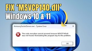 Fix MSVCP140dll was not found error In Windows 10 amp11 [upl. by Asli]