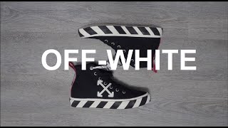 OffWhite Vulcanized Sneakers Quick lookOn Feet 4K [upl. by Cordula]