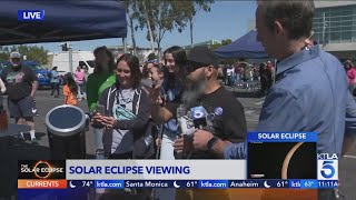 Southern Californians enjoy partial solar eclipse [upl. by Nulubez]