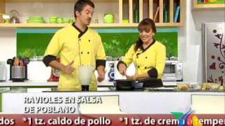 Ravioles en salsa de Poblano Receta fácil [upl. by Ennobe]