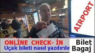 Online Checkin  Uçak bileti pasaport ve Kimlikle nasıl yazdırılır [upl. by Merc]