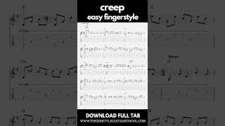 EASY Creep Fingerstyle Tab For Beginners  Radiohead [upl. by Schnur181]