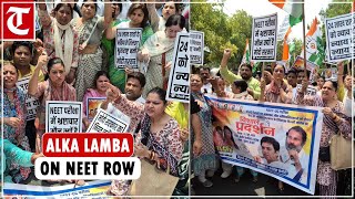 NEET row Congress leaders on road in support of 40000 students Alka Lamba [upl. by Eerrehs]