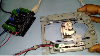 Take out DVD Drive Stepper motor mechanism  Wiring  Test run [upl. by Acinoda535]