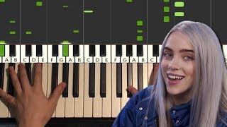 Billie Eilish  Ocean Eyes Piano Tutorial Lesson [upl. by Svensen405]