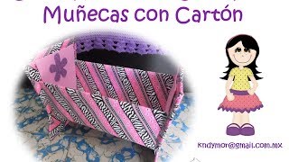 Como hacer una cuna para muñecas con caja de carton [upl. by Edak576]