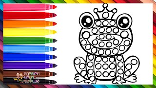 Dessiner et Colorier une Grenouille POP IT 🐸🔴🟠🟡🟢🔵🟣 Dessins Pour les Enfants [upl. by Leikeze]