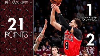 Zach LaVine 21 PTS starts off hot vs Nets  November 1 2024 [upl. by Enitsrik]