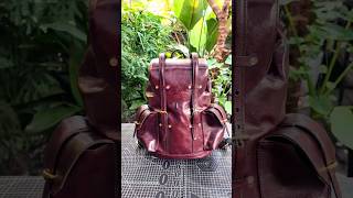 Handmade leather backpackbagmaking leatherbackpack handmade backpacking backpack diy [upl. by Dis293]