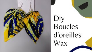 DIY BOUCLES DOREILLES FEUILLES EN TISSUS WAX [upl. by Rina]