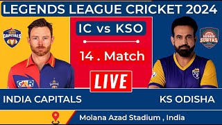 LIVE 🔴 India Capitals Vs Konark Suryas Odisha  14th T20  IC vs KSO Live Score  LLC 2024 [upl. by Bette]