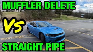 Dodge Charger RT 57L HEMI V8 MUFFLER DELETE Vs STRAIGHT PIPE [upl. by Erreipnaej]