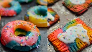 3 Vegan Unicorn Rainbow Desserts [upl. by Nyladnor39]