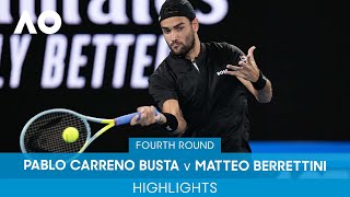 Pablo Carreno Busta v Matteo Berrettini Highlights 4R  Australian Open 2022 [upl. by Banebrudge]