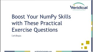 Boost Your NumPy Skills with These Practical Exercise Questions NumPy Python DataScience [upl. by Ivatts]