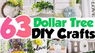 63 AMAZING Dollar Tree DIY Crafts For Home Decor [upl. by Nwotna]