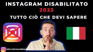 INSTAGRAM DISABILITATO 2023 TUTTO CIÒ CHE DEVI SAPERE [upl. by Akiemaj167]