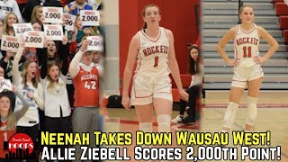 UConn Commit Allie Ziebell Scores 2000th Point Neenah vs Wausau West [upl. by Augie]