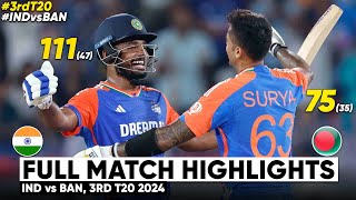 India vs Bangladesh 3rd T20 2024 Cricket Match Full Highlights Cricket Live Highlights 12102024 [upl. by Nauwtna969]