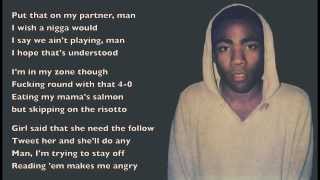 Childish Gambino  Shoulda Known with Lyrics HD [upl. by Ecirtal]