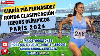 Juegos olímpicos PARÍS 2024  Clasificación 1500m fem  Debut María Pía Fernández  URU  Resultados [upl. by Ojillek]