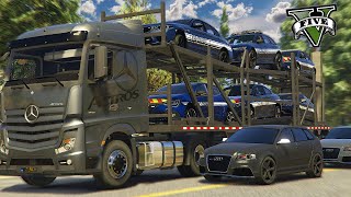 BRAQUAGE DUN CAMION REMPLI DE VÉHICULES DE GENDARMERIE  GTA V RP MOD [upl. by Neva517]