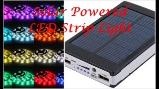 Solar Battery Powered 5050 RGB LED Strip Light Kit  WaterProof  USB Power Bank [upl. by Oby976]