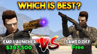 GTA 5 ONLINE  EXPENSIVE EMP LAUNCHER VS CHEAP SAWED OaFF SHOTGUN WHICH IS BEST [upl. by Nwadahs]