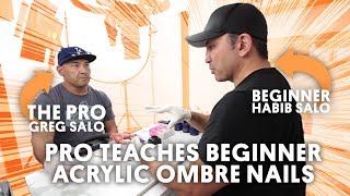 PRO TEACHES BEGINNER ACRYLIC OMBRE NAILS Baby Boomers [upl. by Llenal]