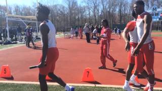 Plainfield Boys Break Meet Record In 4x100 At Metuchen Relays [upl. by Nyrraf]